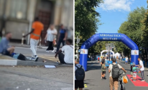 Viale Trento a due facce a Viterbo: il successo dello sport per i bambini non cancella i bivacchi e il degrado sui marciapiedi