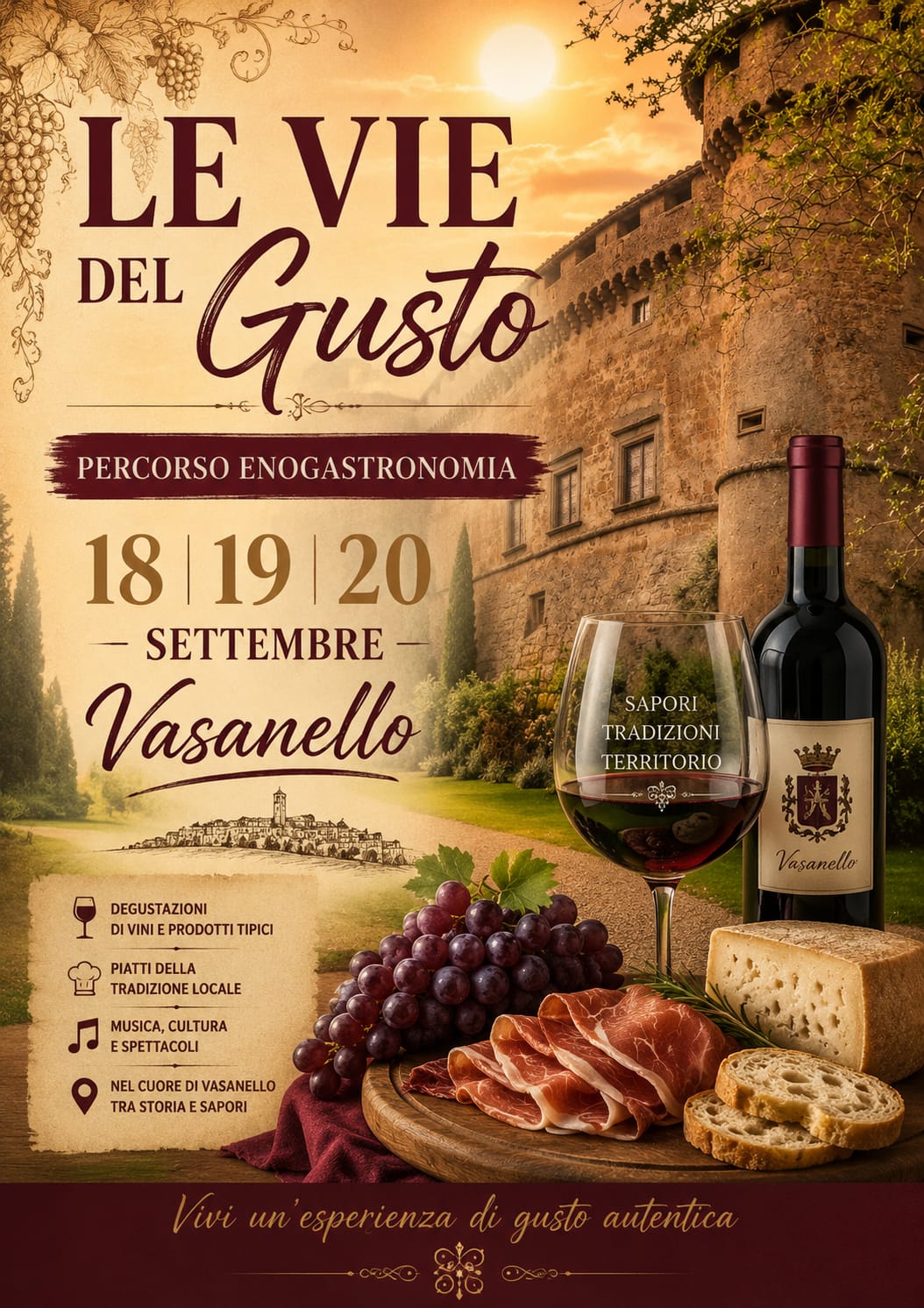 Torna a Vasanello “Le Vie del Gusto”: alla scoperta di piatti tipici locali tra le vie del centro storico