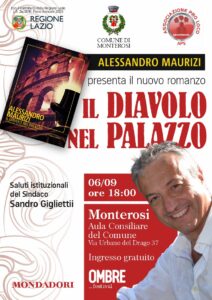 “Il diavolo nel palazzo”, secondo giallo Mondadori di Alessandro Maurizi, fa tappa a Monterosi