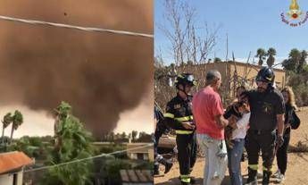 Tromba d’aria a Marsala, feriti 4 bambini e cane salvato dalle macerie. La Protezione civile: “Effetto devastante”