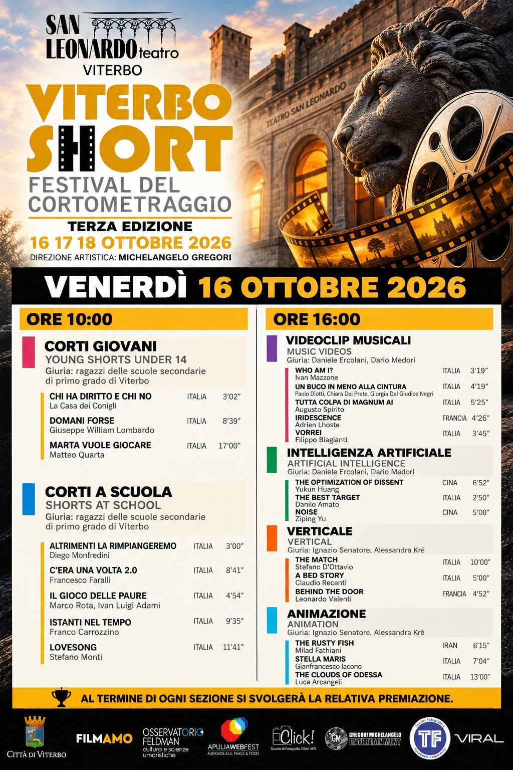 VITERBOshort, al via il Festival del Cortometraggio nella Città dei Papi