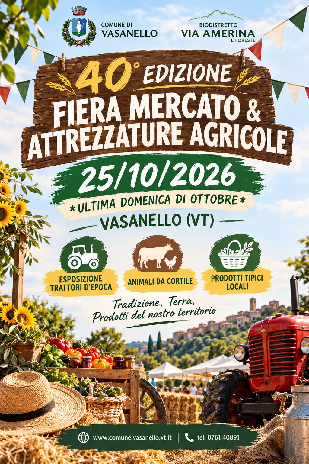 A Vasanello torna l’atteso appuntamento con la tradizionale Fiera del Mercato e delle attrezzature agricole